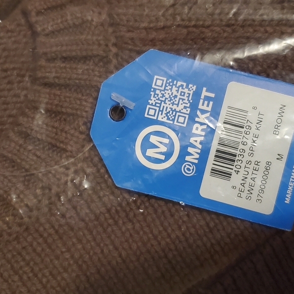 Peanuts x Market Spike Knit Brown Snoopy Collaboration Sweater NWT, US Men's MED - Picture 6 of 8